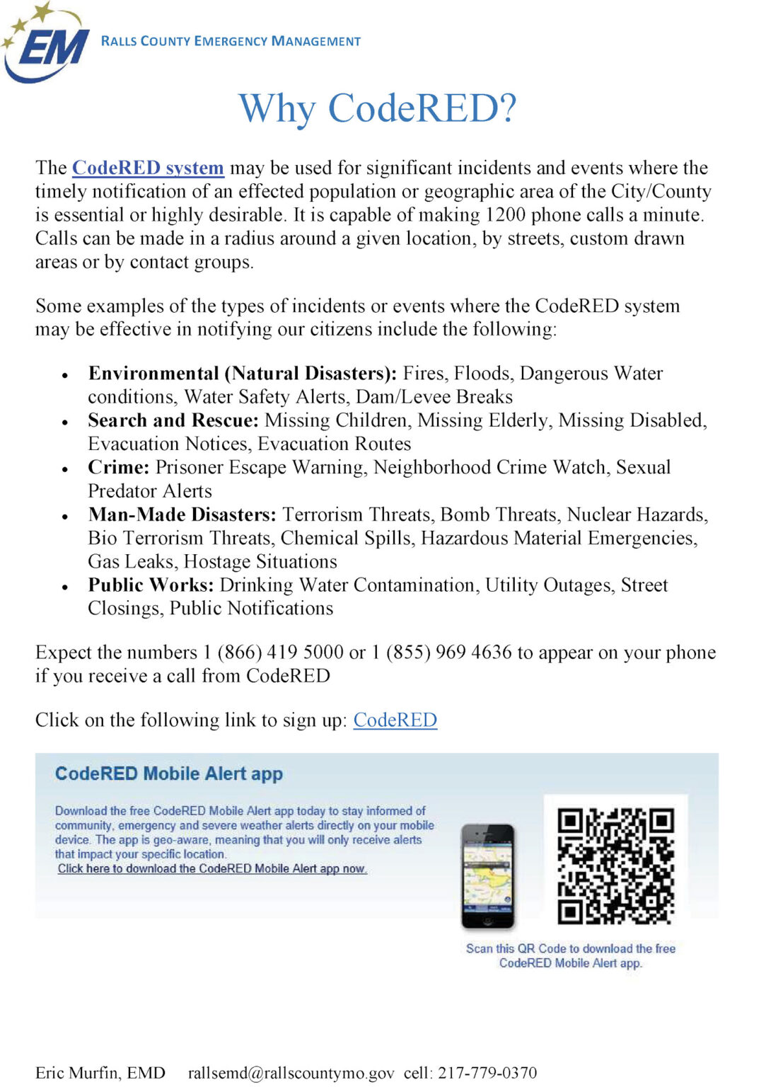 Code Red Mo Emergency Management – Ralls County Missouri